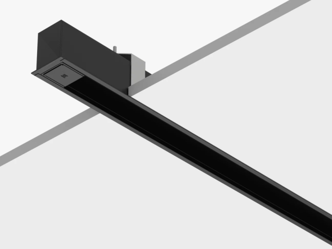 Trilho de Embutir Stella Trace 1 Metro Preto STL22401PTO