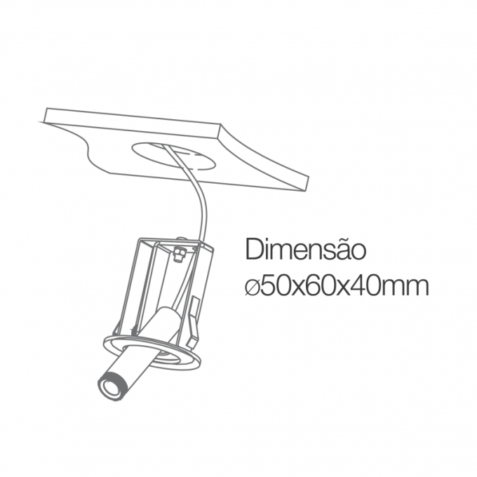 Mini Embutido Romalux para Spot Mini Angle Branco Ø50x60x40mm Waldir Jr. C0028