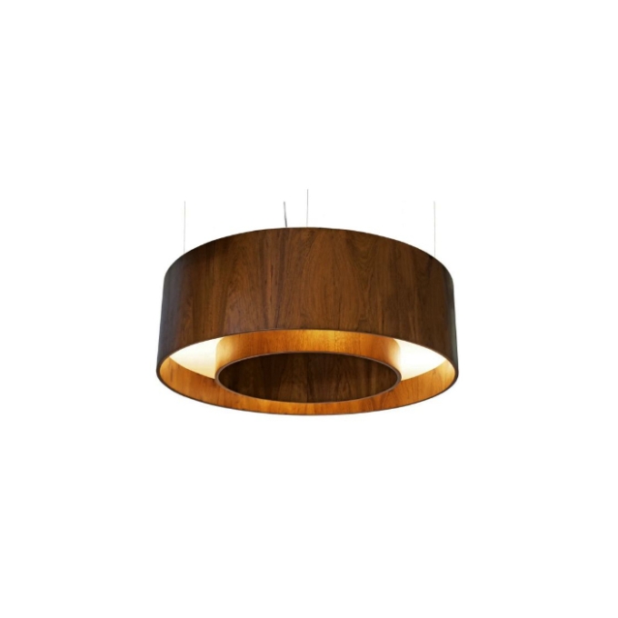 Pendente Fox Lustres Madeira Cilíndrico 6L E27 Ø800x210mm 650