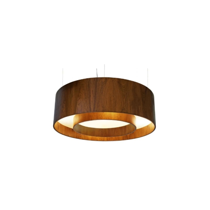 Pendente Fox Lustres Madeira Cilíndrico 5L E27 Ø600x210mm 600