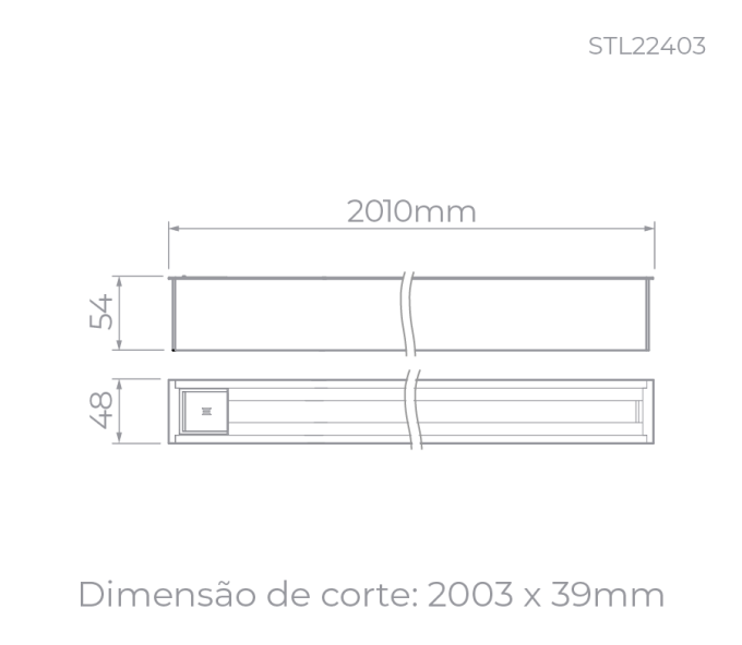 Trilho de Embutir Stella Trace 2 Metros Branco STL22403BR