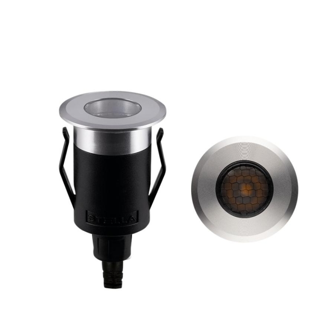 Balizador Solo Stella Way UP Recuado 1 Watt 3000K 24V Grade Antiofuscante Ø41x73mm Alumínio STL22712AL/30