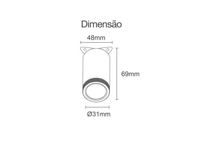 Spot Sobrepor Romalux Small Angle Preto 5 watts 2700K 27° a 60° Bivolt IP20 Ø31x69mm 80199
