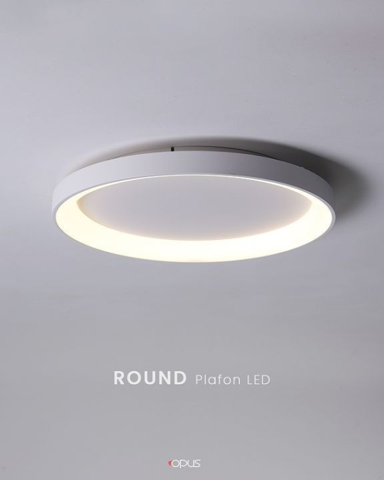 Plafon Sobrepor Opus LED Round Branco 36 watts 3000K Bivolt Ø480x65mm OPS 85483