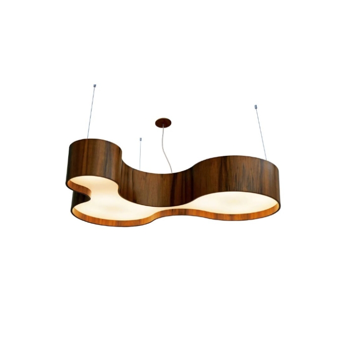 Pendente Fox Lustres Madeira Semi Cilíndrico 7L E27 210x1000x700mm 540