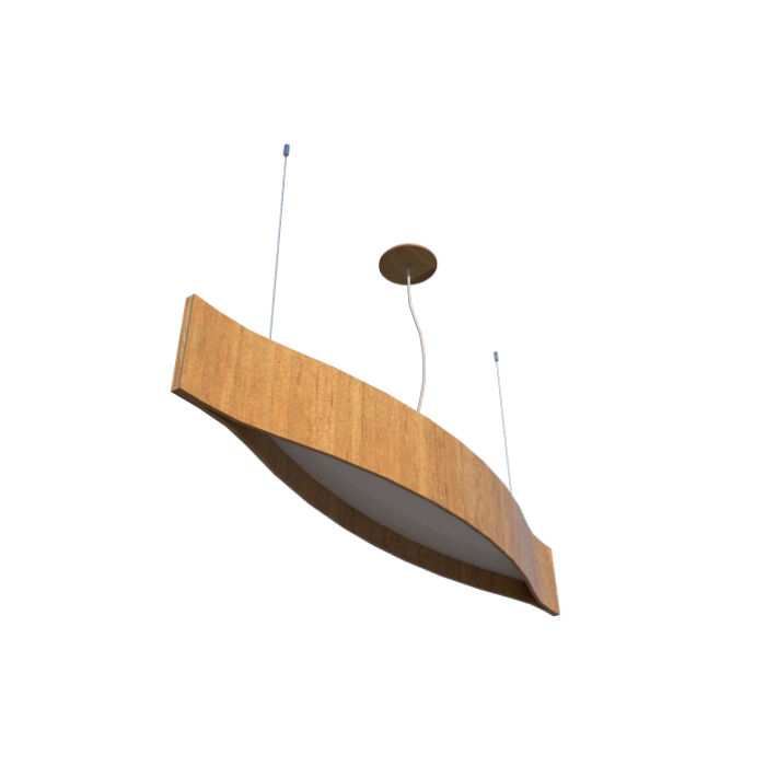 Pendente Fox Lustres Led Madeira Clen 55 watts 3000K 1500x230x150mm 701