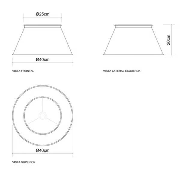 Abajur Golden Art Inglês 3 Braços Curvos 3L E27 530mm M011LT