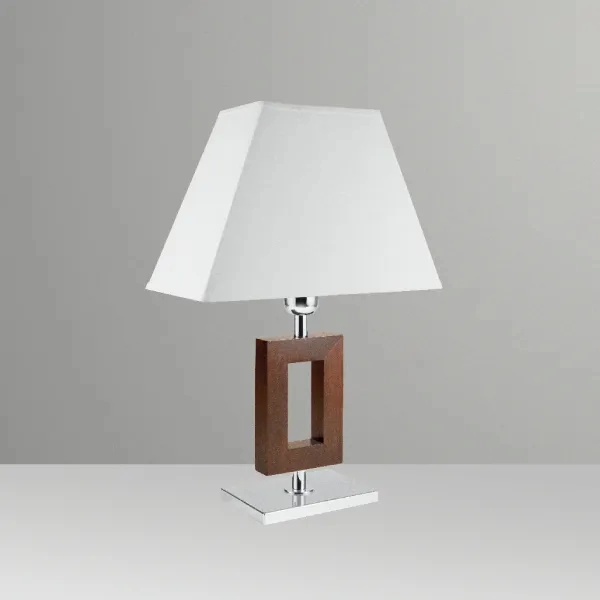 Abajur Golden Art Retângulo Latão e Madeira 430mm 1L E27 M633MA