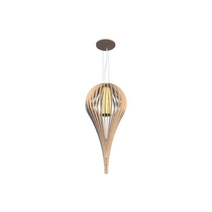 Pendente Fox Lustres Madeira Ripada 1L E27 Ø330x650mm L51