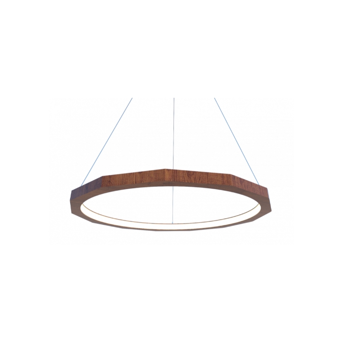 Pendente Fox Lustres Led Madeira 60 watts 3000K Ø1000x40x40mm 926