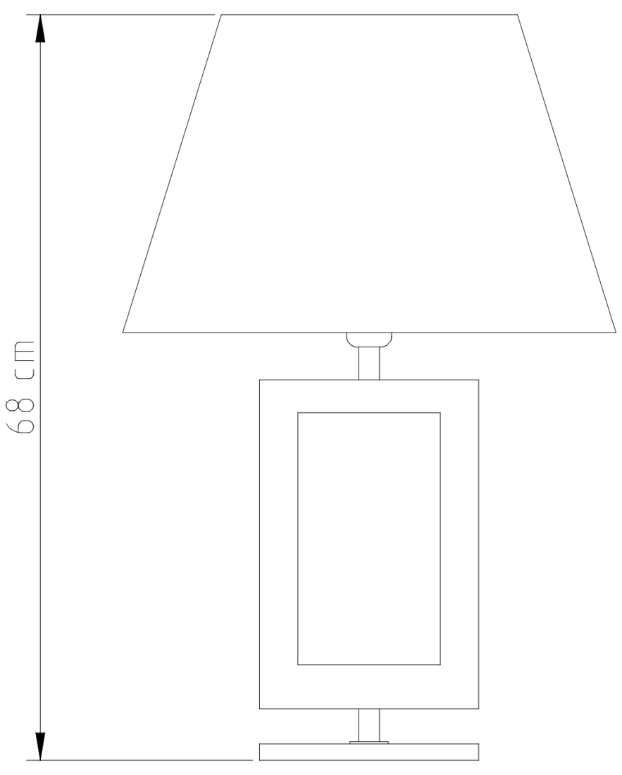 Abajur Golden Art Retângulo Latão e Madeira 660mm 1L E27 M634-MA