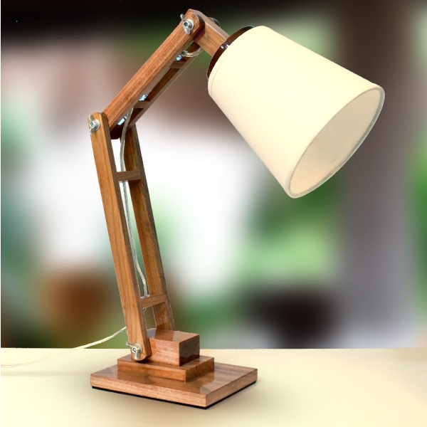 Abajur Golden Art Articulado Madeira 1L E27 450mm M753MD