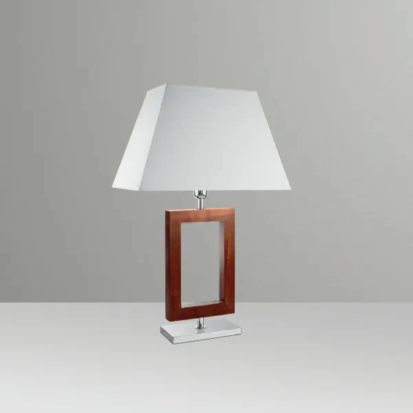 Abajur Golden Art Retângulo Latão e Madeira 660mm 1L E27 M634-MA