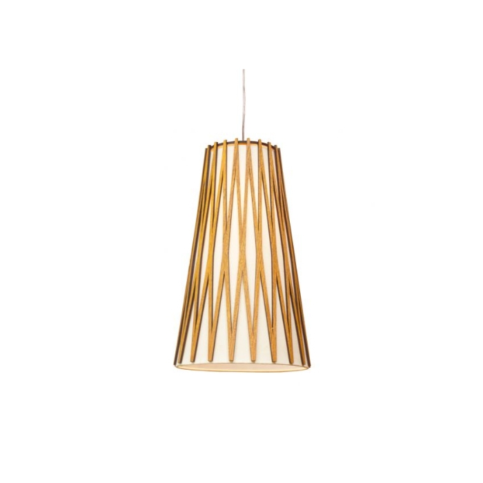 Pendente Fox Lustres Madeira Cônico 1L E27 Ø380x600mm L96