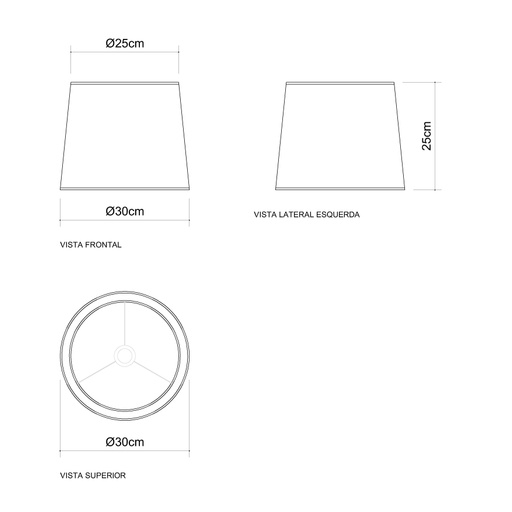 Abajur Golden Art Halley 43 Alumínio Escovado 650mm 1L E27 M673AL