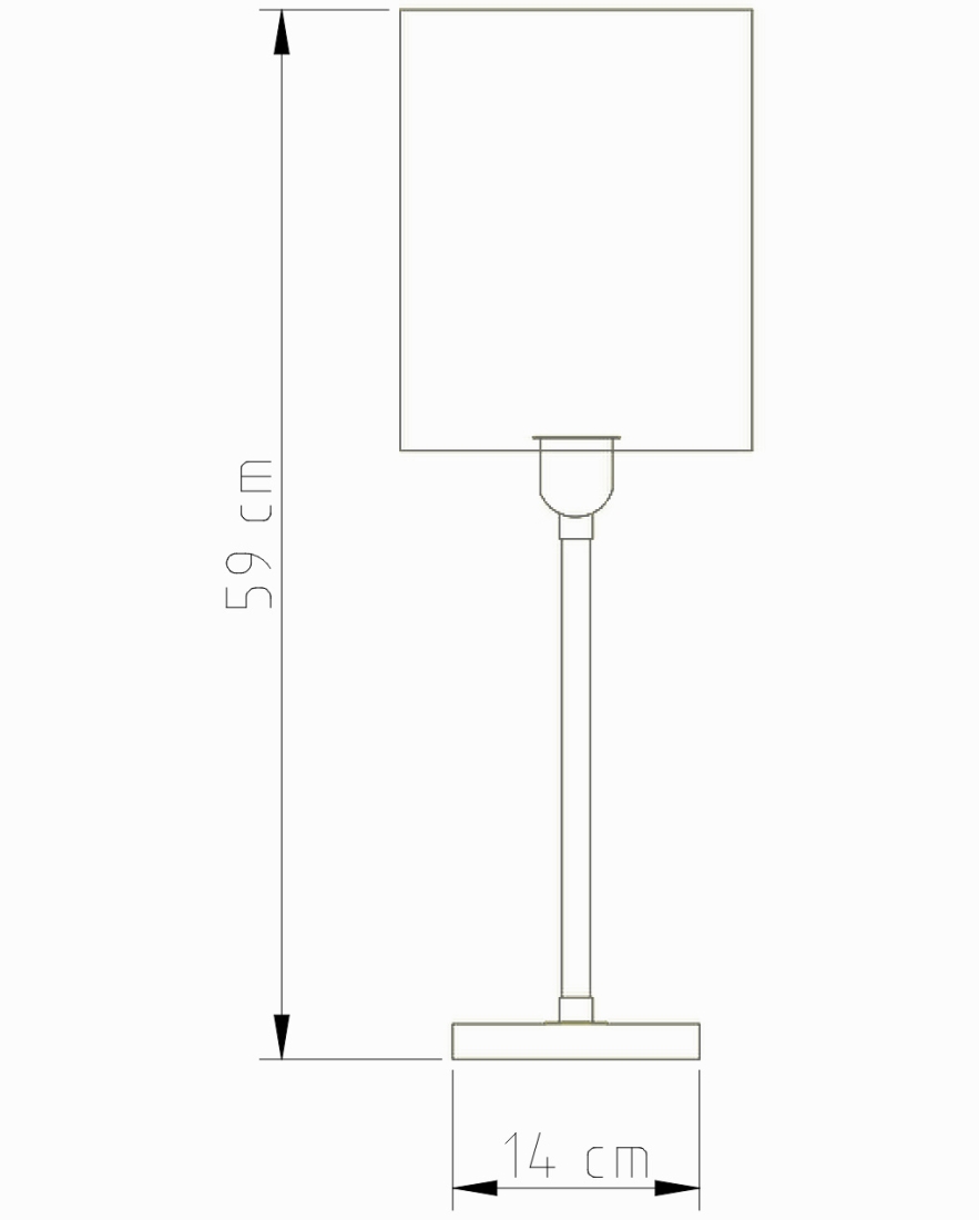Abajur Golden Art Retângulo Alumínio 670mm 1L E27 M634PI