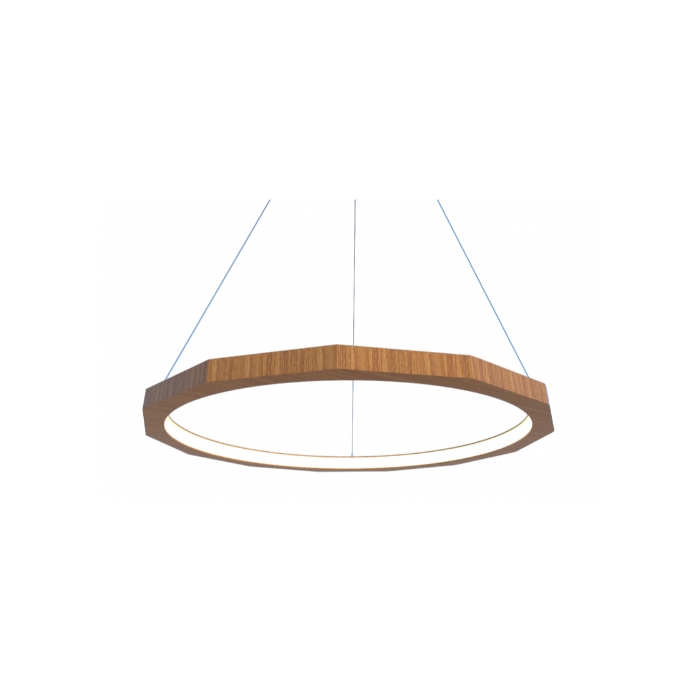 Pendente Fox Lustres Led Madeira 30 watts 3000K Ø500x40x40mm 921