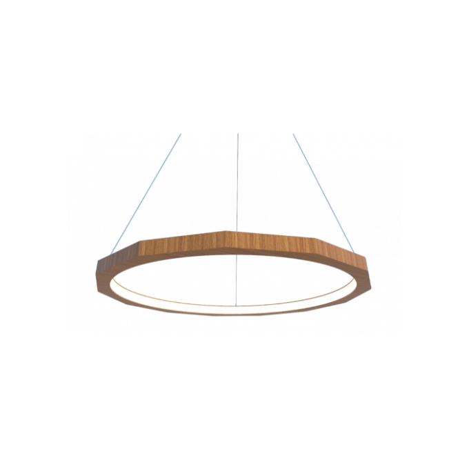 Pendente Fox Lustres Led Madeira 54 watts 3000K Ø900x40x40mm 925