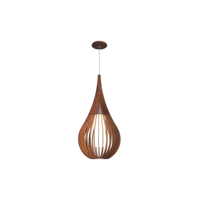 Pendente Fox Lustres Madeira Ripada 1L E27 Ø280x550mm L55