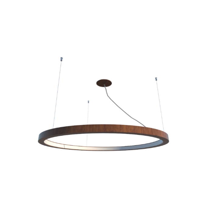 Pendente Fox Lustres Led Madeira Redondo 60 watts 3000K Ø1000x40mm 866