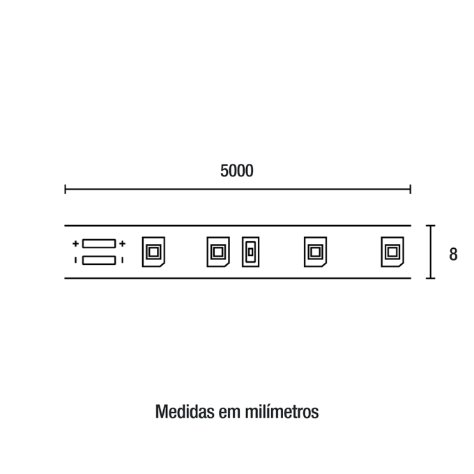 Fita de Led 6 watts/mt 12V 4000K IP20 (Rolo 5 metros) Blumenau 40024000