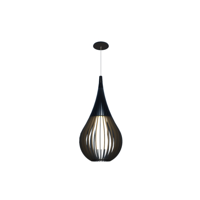 Pendente Fox Lustres Madeira Ripada 1L E27 Ø330x650mm L56