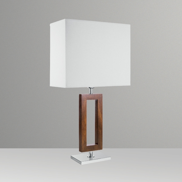 Abajur Golden Art Retângulo Latão e Madeira 600mm 1L E27 M631MA