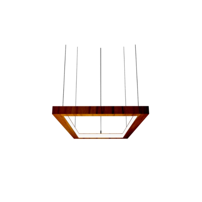 Pendente Fox Lustres Led Madeira Retangular 49 watts 3000K 450x900x40mm 883