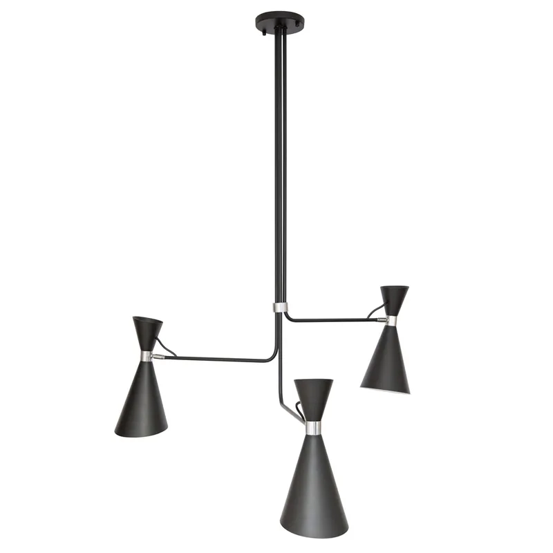 Pendente Golden Art Picasso 3 Cones 3L E27 Ø800x1000mm T1071-3PI