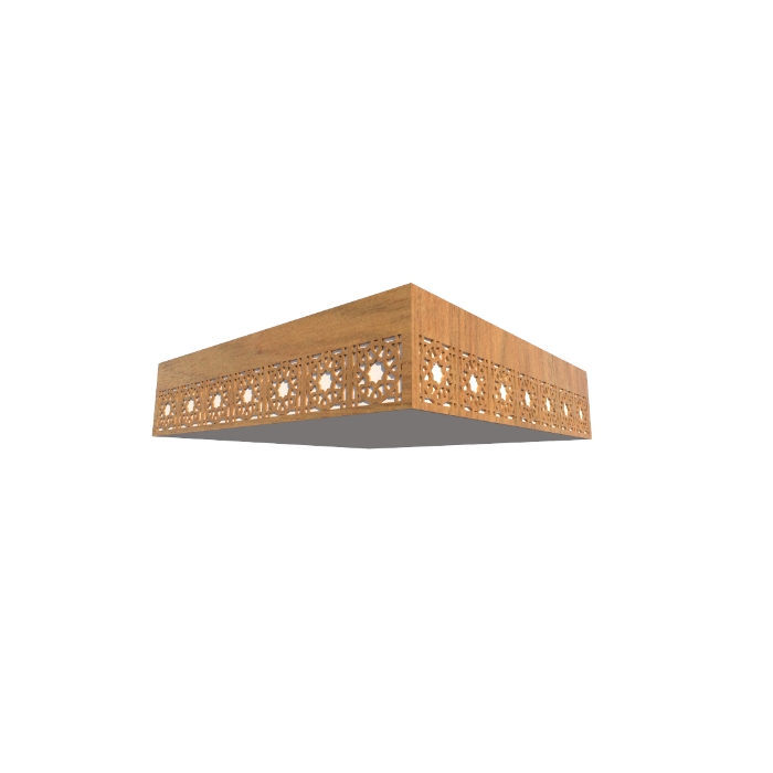 Plafon Fox Lustres Laser Madeira e Acrílico 4L E27 150x500x500mm P23