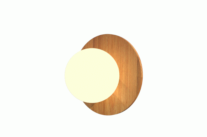 Arandela Fox Lustres Orb Madeira e Vidro 1L G9 Ø200x130mm AR80