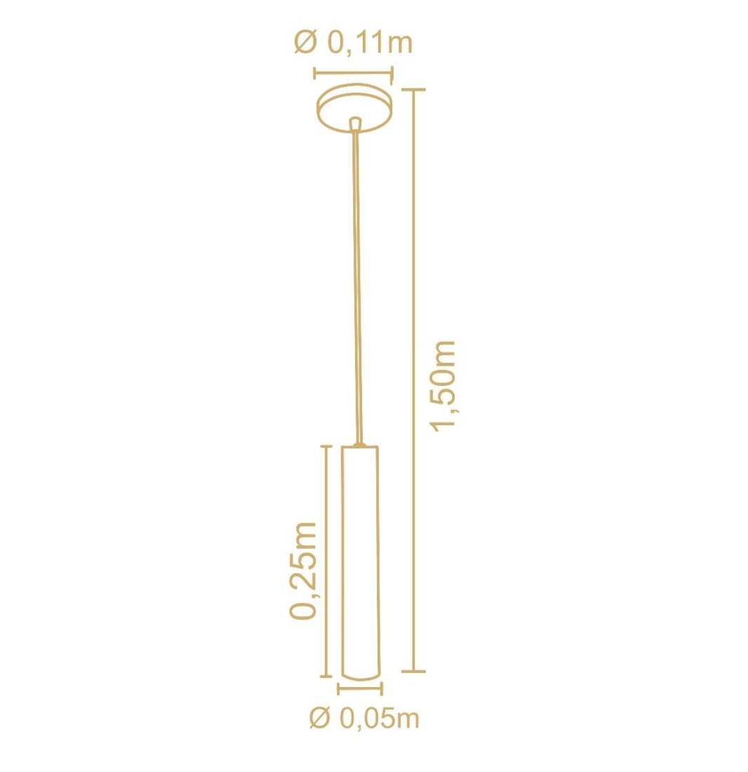 Pendente Madelustre Point Madeira 1L Mini Dicróica 250mm 3272