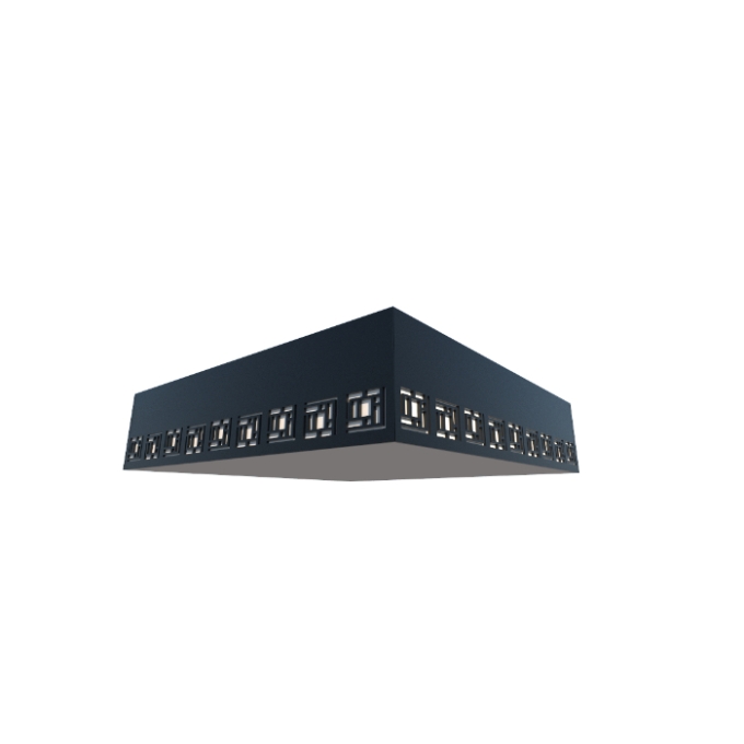 Plafon Fox Lustres Laser Madeira e Acrílico 4L E27 150x500x500mm P20