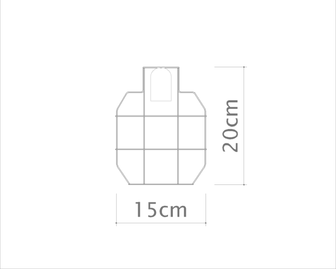 Pendente Golden Art Granada Aramado 1L E27 Ø150x150mm T214PI