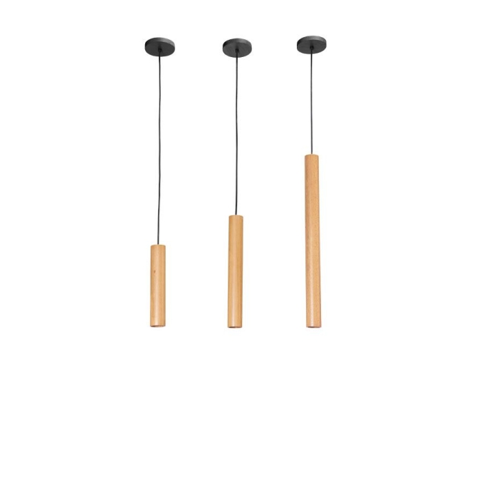 Pendente Madelustre Point Madeira 1L Mini Dicróica 250mm 3272