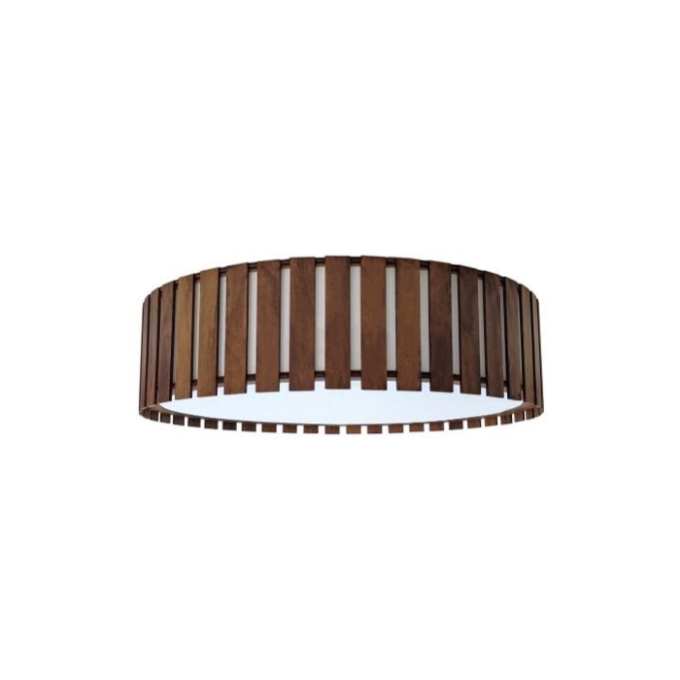 Plafon Fox Lustres Ripado Madeira e Acrílico 5L E27 Ø600x150mm P14