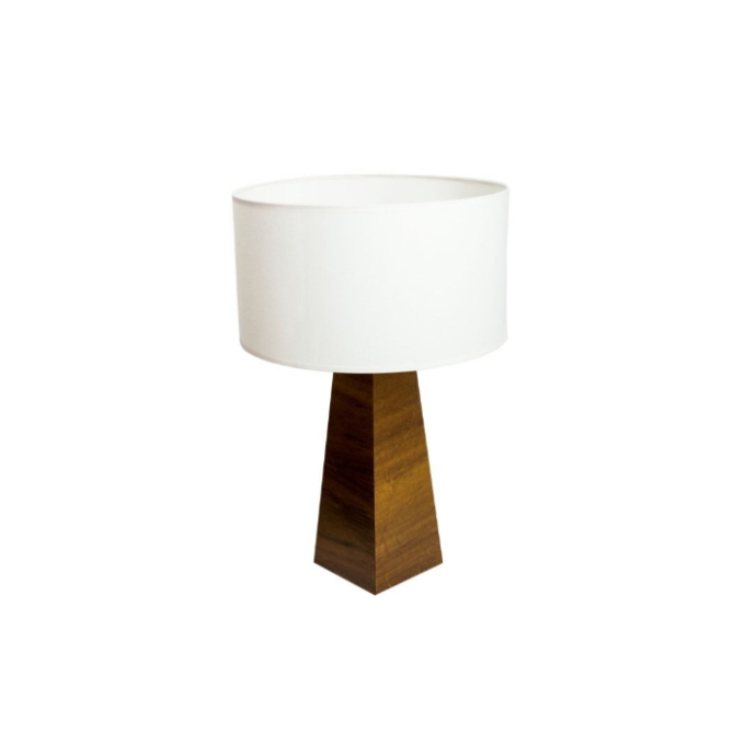 Abajur Fox Lustres Facetado Madeira 1L E27 Ø400x600mm 5312
