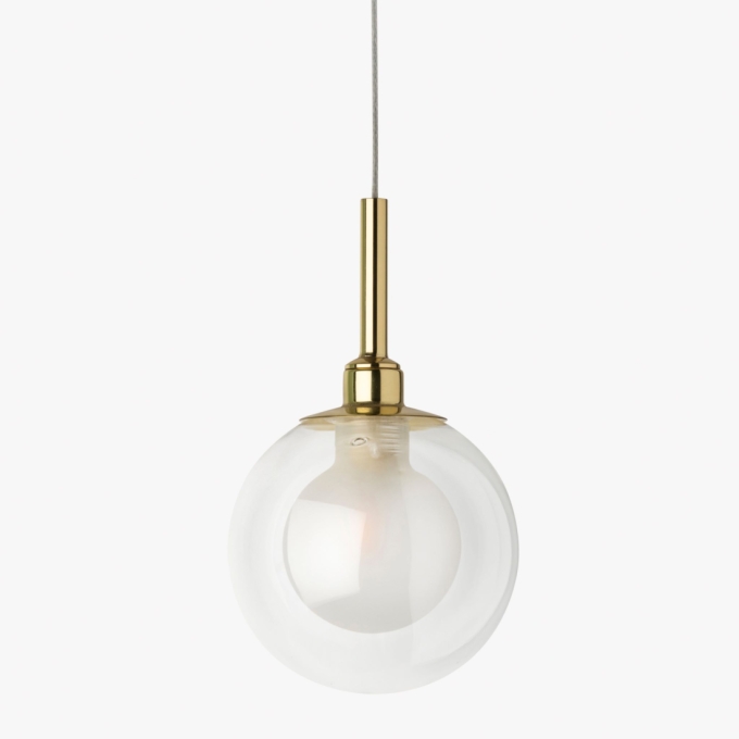 Pendente Golden Art Pi Bola Dupla Ø100mm Transparente Liso 1L G9 T2850LT