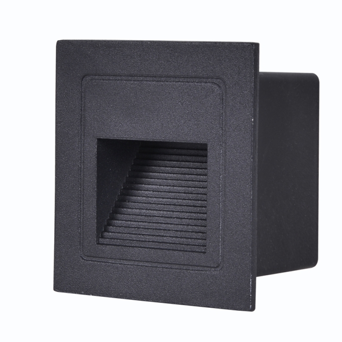 Balizador de Parede Nordecor Linder Preto 3 watts IP65 3000K Bivolt 85x85x50mm 2446