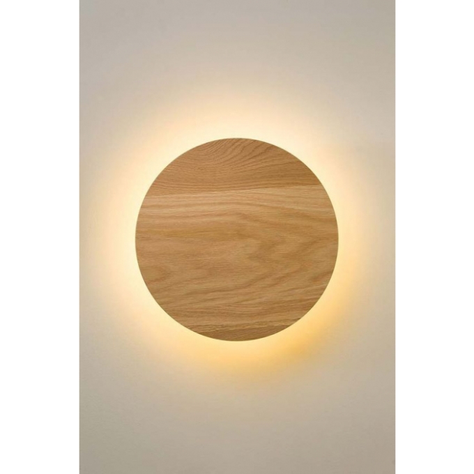 Arandela Fox Lustres Led Redondo Madeira 38 watts 3000K Ø800x80mm AR77