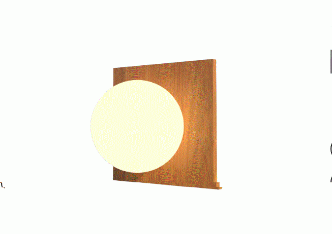 Arandela Fox Lustres Orb Madeira e Vidro 1L G9 200x200x150mm AR83