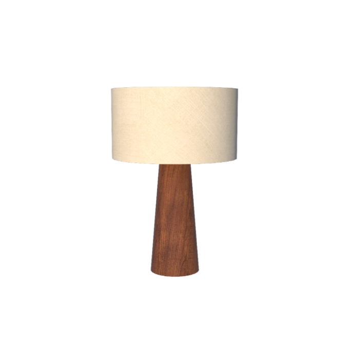 Abajur Fox Lustres Cônico Madeira 1L E27 Ø400x580mm 5318