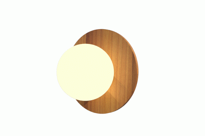 Arandela Fox Lustres Orb Madeira e Vidro 1L G9 Ø200x130mm AR80