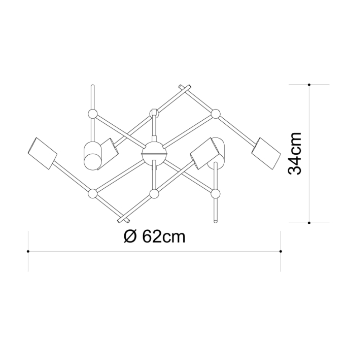 Pendente Golden Art String Barbante Resinado 1 E27 Ø400x210mm T1683