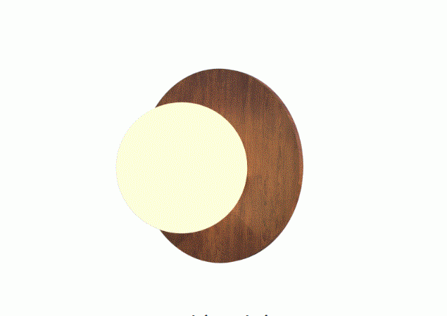 Arandela Fox Lustres Orb Madeira e Vidro 1L G9 Ø300x130mm AR81