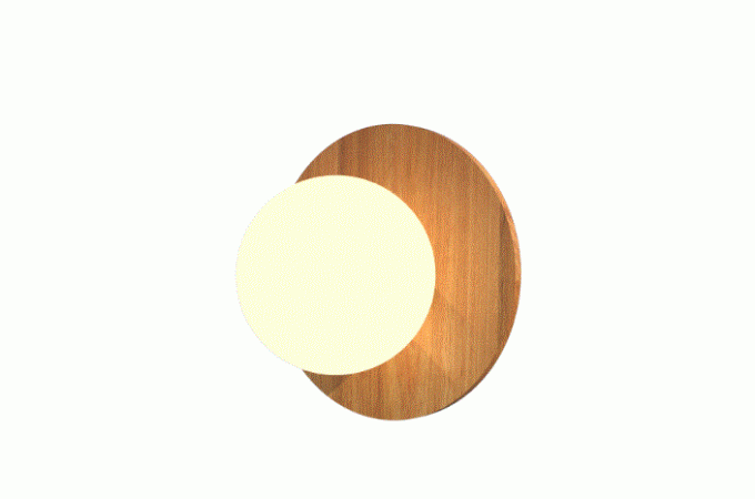 Arandela Fox Lustres Orb Madeira e Vidro 1L G9 Ø200x130mm AR80