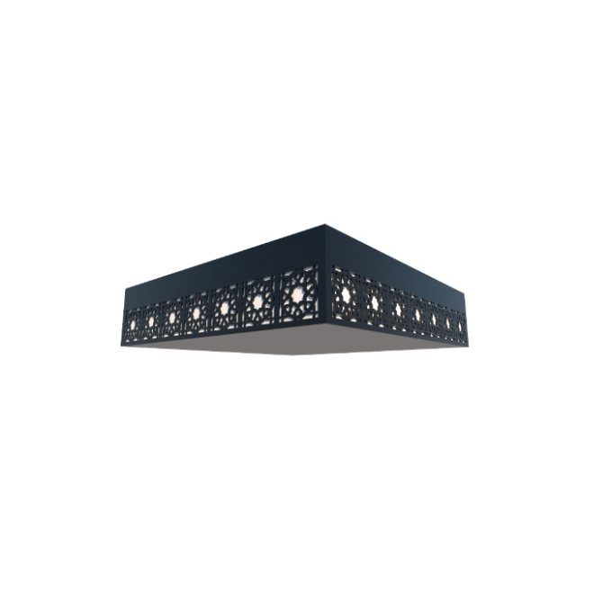Plafon Fox Lustres Laser Madeira e Acrílico 4L E27 150x500x500mm P23