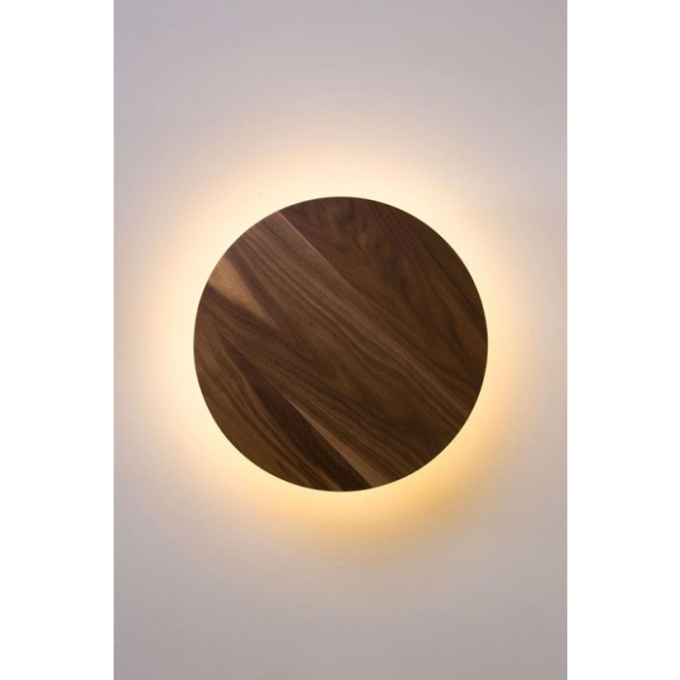 Arandela Fox Lustres Led Redondo Madeira 38 watts 3000K Ø800x80mm AR77