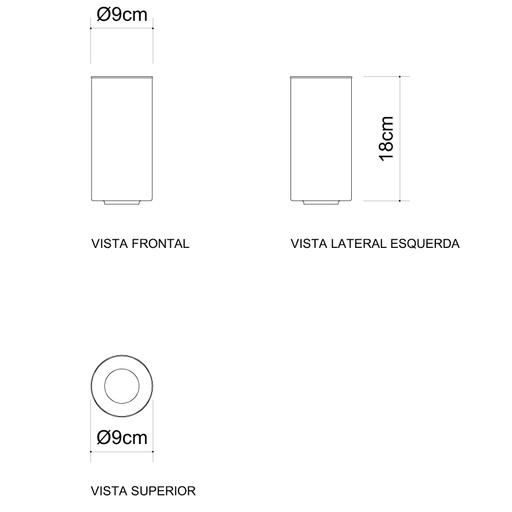 Arandela Golden Art Tubo de Vidro Ø90x180mm 1L E27 210mm P358-18PI