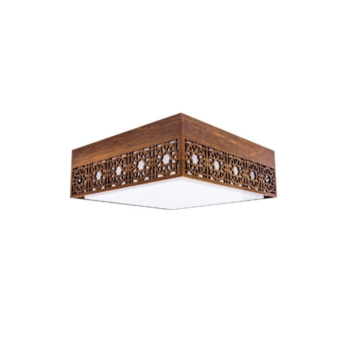 Plafon Fox Lustres Laser Madeira e Acrílico 4L E27 150x500x500mm P23